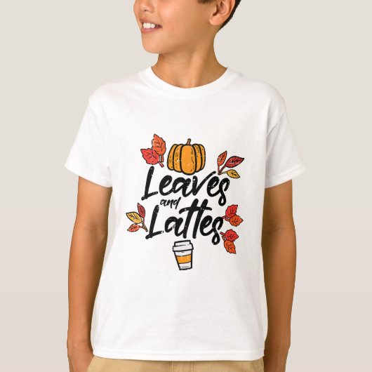 Leaves Pumpkin Spice Herfst Autumn Halloween T-shirt (Voorkant)