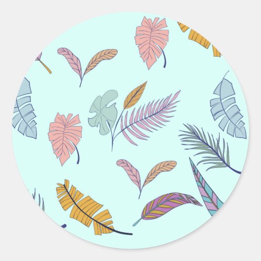 Leaves Ronde Sticker (Voorkant)