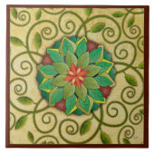 Leaves Rosette Tile Tegeltje (Voorkant)