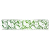 LEAVES SEAMLESS PATROON GREEN WHITE KORTE TAFELLOPER (Horizontaal)