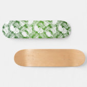 LEAVES SEAMLESS PATROON GREEN WHITE PERSOONLIJK SKATEBOARD (Horizontaal)
