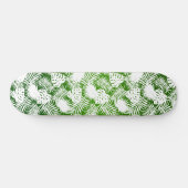 LEAVES SEAMLESS PATROON GREEN WHITE PERSOONLIJK SKATEBOARD (Horizontaal)