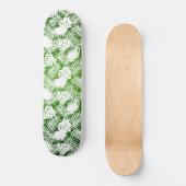 LEAVES SEAMLESS PATROON GREEN WHITE PERSOONLIJK SKATEBOARD (Voorkant)