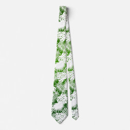 LEAVES SEAMLESS PATROON GREEN WHITE STROPDAS