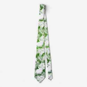 LEAVES SEAMLESS PATROON GREEN WHITE STROPDAS