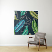 Leaves seamless pattern with abstract polygonal li wandkleed (In Situ (horizontaal))