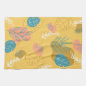 Leaves Shapes Drawn year round Boho Scandi Dish Ki Theedoek (Horizontaal)