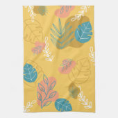 Leaves Shapes Drawn year round Boho Scandi Dish Ki Theedoek (Verticaal)