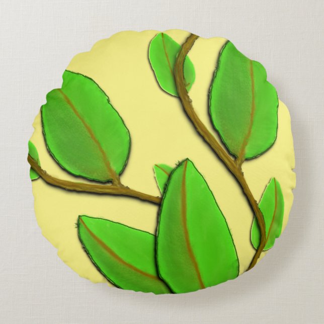 Leaves van Kenneth Yoncich Rond Kussen (Voorkant)