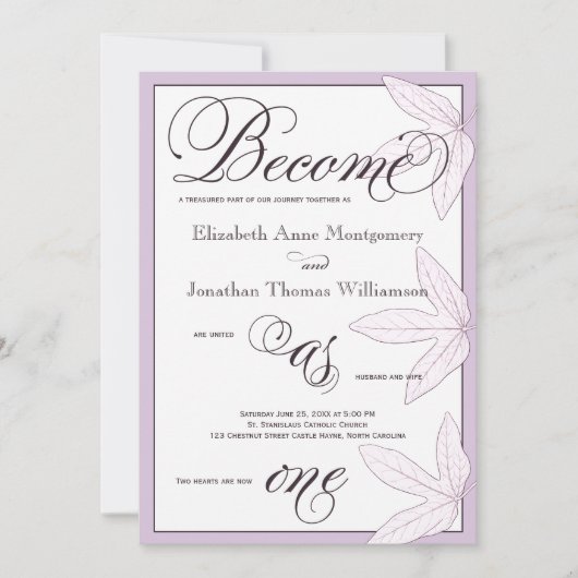 Leaves wordt een Christelijke uitnodiging voor bru (Voorkant)