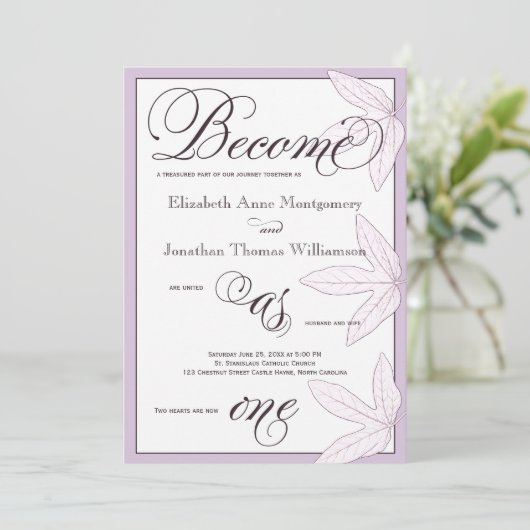 Leaves wordt een Christelijke uitnodiging voor bru (Staand voorkant)