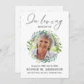 Leaves Wreath Custom Foto Begrafenis Sympathie (Voorkant / Achterkant)