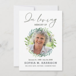 Leaves Wreath Custom Foto Begrafenis Sympathie