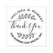 Leaves Wreath Modern Wedding Thank You Zelfinktende Stempel (Design)