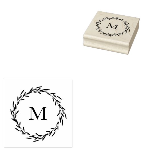 Leaves Wreath Rubberstempel (Gestempeld)