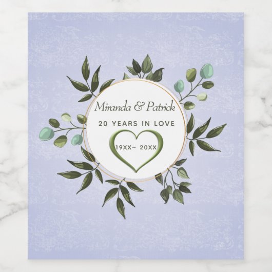 Leaves Wreath Wijn Etiket (Enkel label)