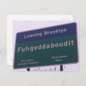 Leaving Brooklyn New York Fuhgeddaboudit Briefkaart (Voorkant / Achterkant)