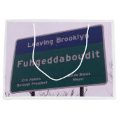 Leaving Brooklyn New York Fuhgeddaboudit Large Cadeautasje (Voorkant)