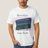 Leaving Brooklyn New York Fuhgeddaboudit T-shirt (Voorkant)