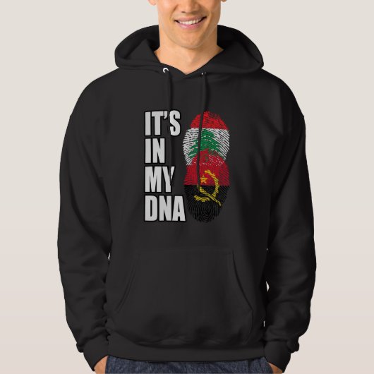Lebanese And Angolan Mix DNA Heritage Flag Hoodie (Voorkant)