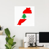 lebanon country flag map shape symbol poster (Thuiskantoor)