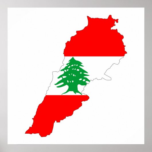 lebanon country flag map shape symbol poster (Voorkant)