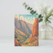 Lebanon Illustration Travel Art Vintage Briefkaart (Staand voorkant)