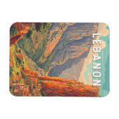 Lebanon Illustration Travel Art Vintage Magneet (Horizontaal)
