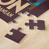 Lebanon Landscape Illustration Travel Art Vintage Legpuzzel (Zijkant)