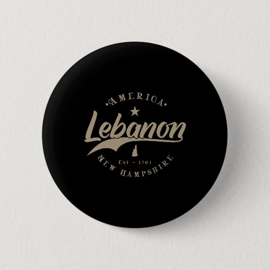 Lebanon New Hampshire Ronde Button 5,7 Cm (Voorkant)