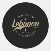 Lebanon New Hampshire  Ronde Sticker (Voorkant)