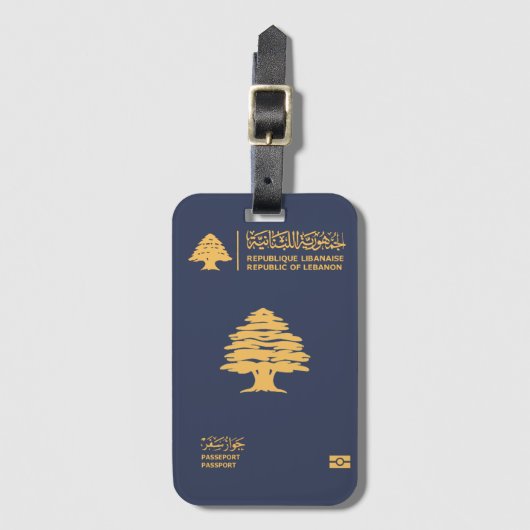 Lebanon passport bagagelabel (Voorkant (verticaal))