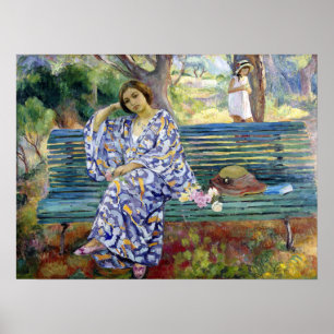 Lebasque - Jong vrouw gezeten op een bank 1911 Poster