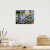 Lebasque - Jonge vrouw woonde op een bank van 1911 Poster (Keuken)