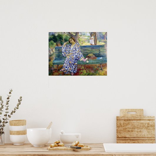 Lebasque - Jonge vrouw woonde op een bank van 1911 Poster (Keuken)