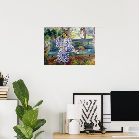 Lebasque - Jonge vrouw woonde op een bank van 1911 Poster (Thuiskantoor)