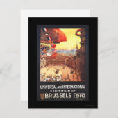 Lebaudy Airship with World Flags at Expo Briefkaart (Voorkant / Achterkant)