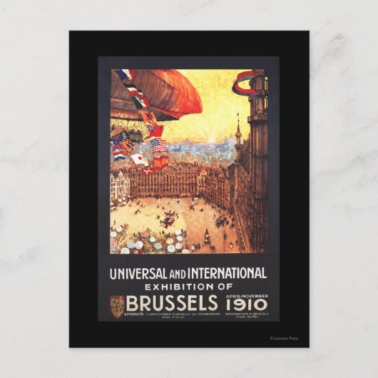 Lebaudy Airship with World Flags at Expo Briefkaart (Voorkant)