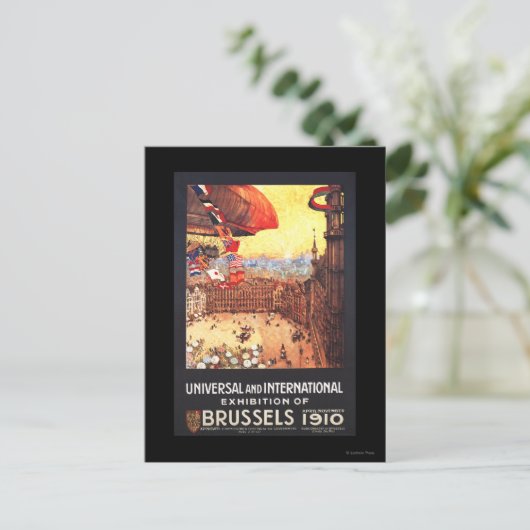 Lebaudy Airship with World Flags at Expo Briefkaart (Staand voorkant)