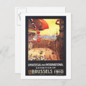 Lebaudy Airship with World Flags at Expo Briefkaart (Voorkant / Achterkant)