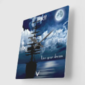 Lebe deinen Traum Uhr Vierkante Klok (Hoek)