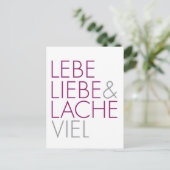 Lebe Liebe & Lache viel Briefkaart (Staand voorkant)