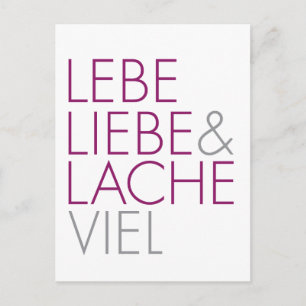 Lebe Liebe & Lache viel Briefkaart