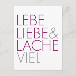 Lebe Liebe & Lache viel Briefkaart