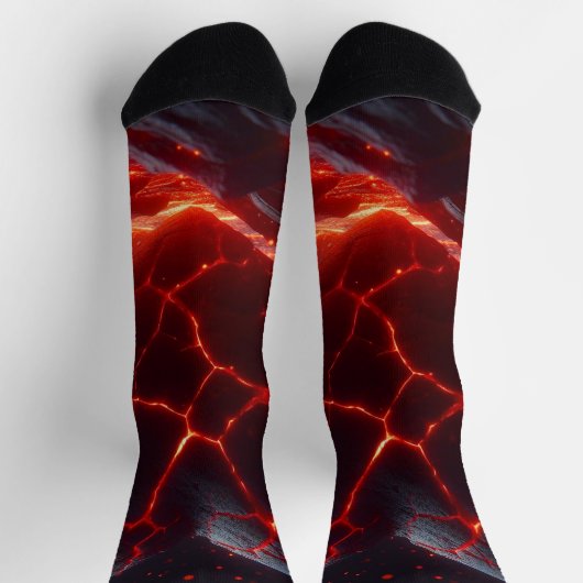 Lebendige Abstrakte Lava Herz Socken Sokken (Top)
