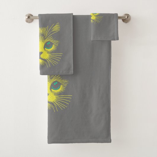 Lebhaftes Grünes Katzenauge Muster  Bad Handdoek (Insitu)