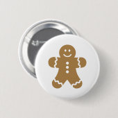 Lebkuchen man kerst ronde button 5,7 cm (Voorkant /achterkant)