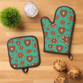 Lebkuchen mit Mandeln Ovenwant & Pannenlap Set (Top down)