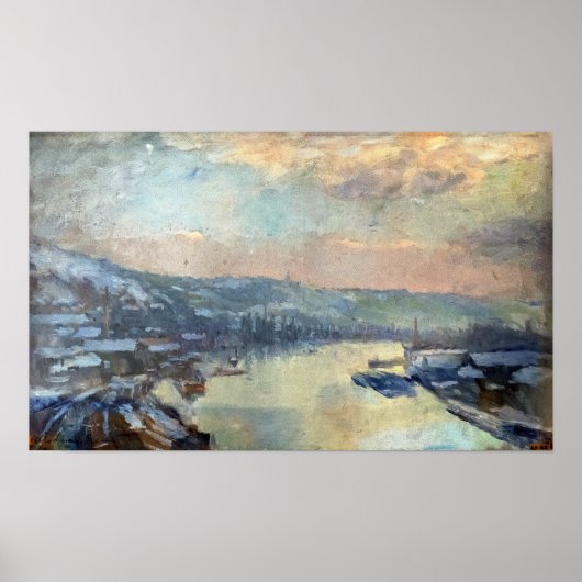 Lebourg - De Seine bij Rouen in de winter Poster (Voorkant)