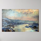 Lebourg - De Seine bij Rouen in de winters Poster (Voorkant)